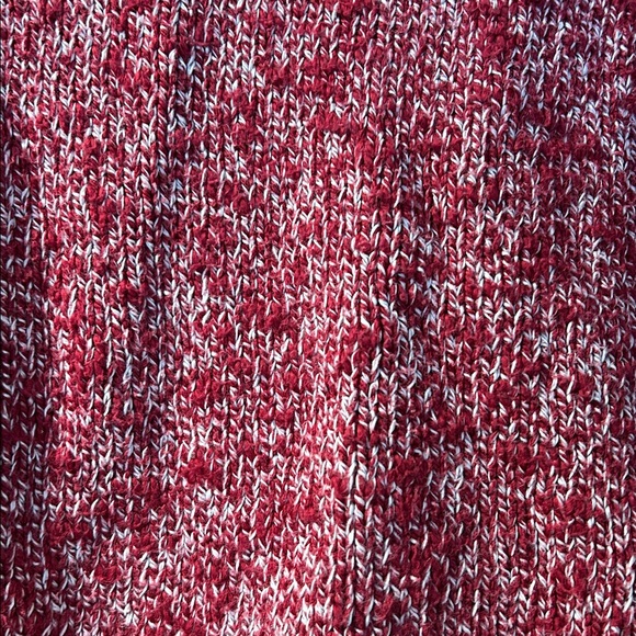 LL Bean XS Marled Red & White Knit Pullover Crewneck Sweater Petite 100% Cotton - Picture 3 of 5